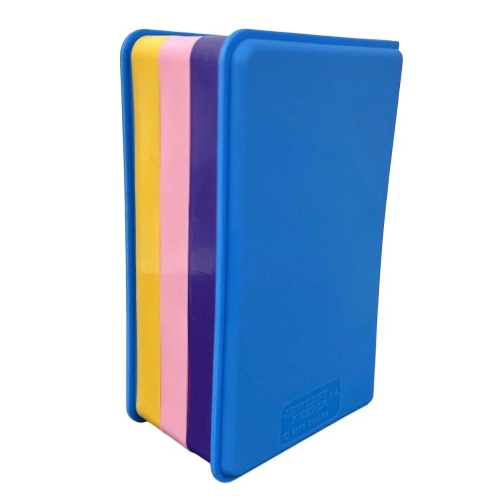 Emson Jewelry Keeper Vintage 1988 Book Style Travel Organizer Blue Yellow Pink